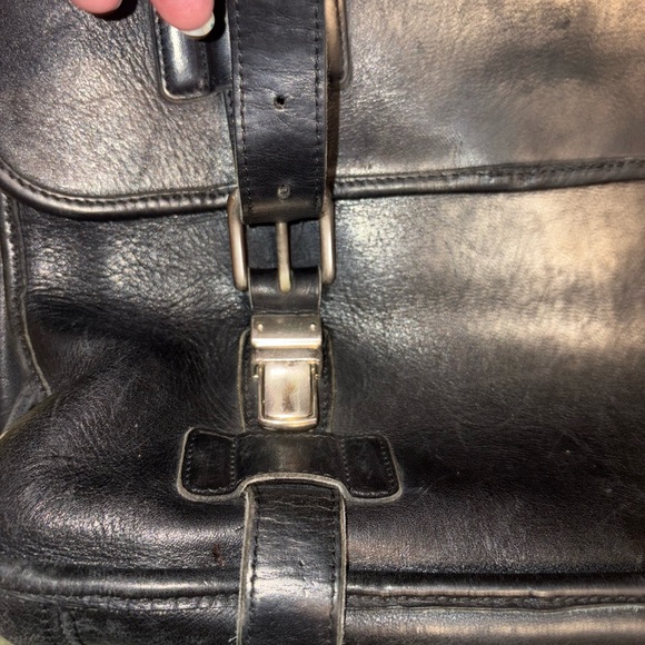 Coach Black Leather Buckle Flap Briefcase Messenger Bag 5325 (Unisex) - Picture 10 of 15